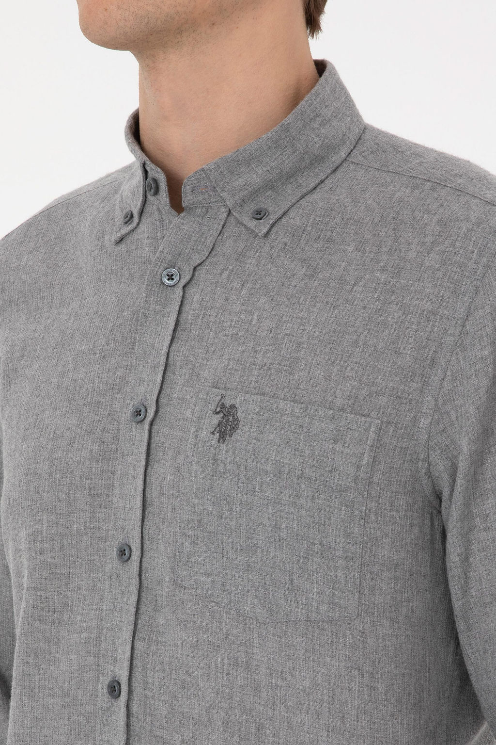 Erkek Gri Uzun Kollu G_mlek - U.s. polo assn фото 7