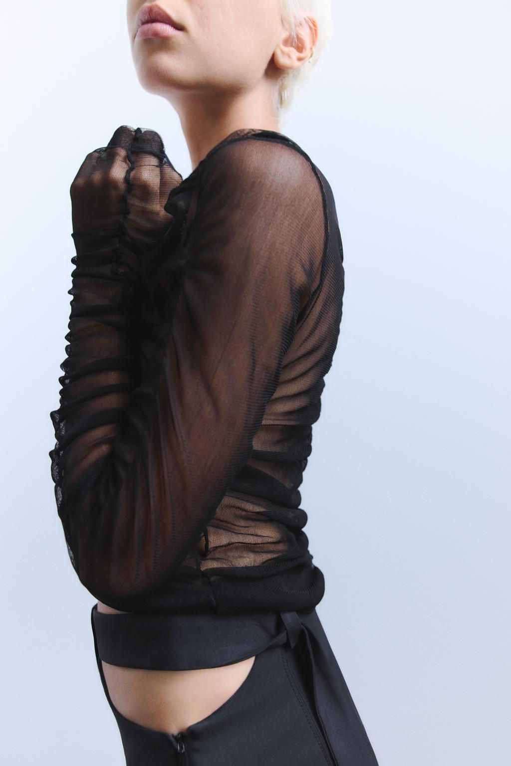 100% SILK DRAPED TOP - Zara фото 11