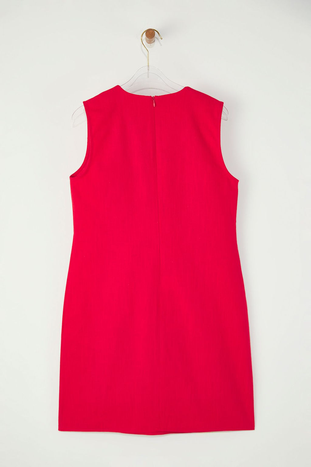 Trendyolmilla K?rm?z? Keten Kar?s?ml? A Kesim Mini Dokuma Elbise TWOSS25EL00645  фото 7