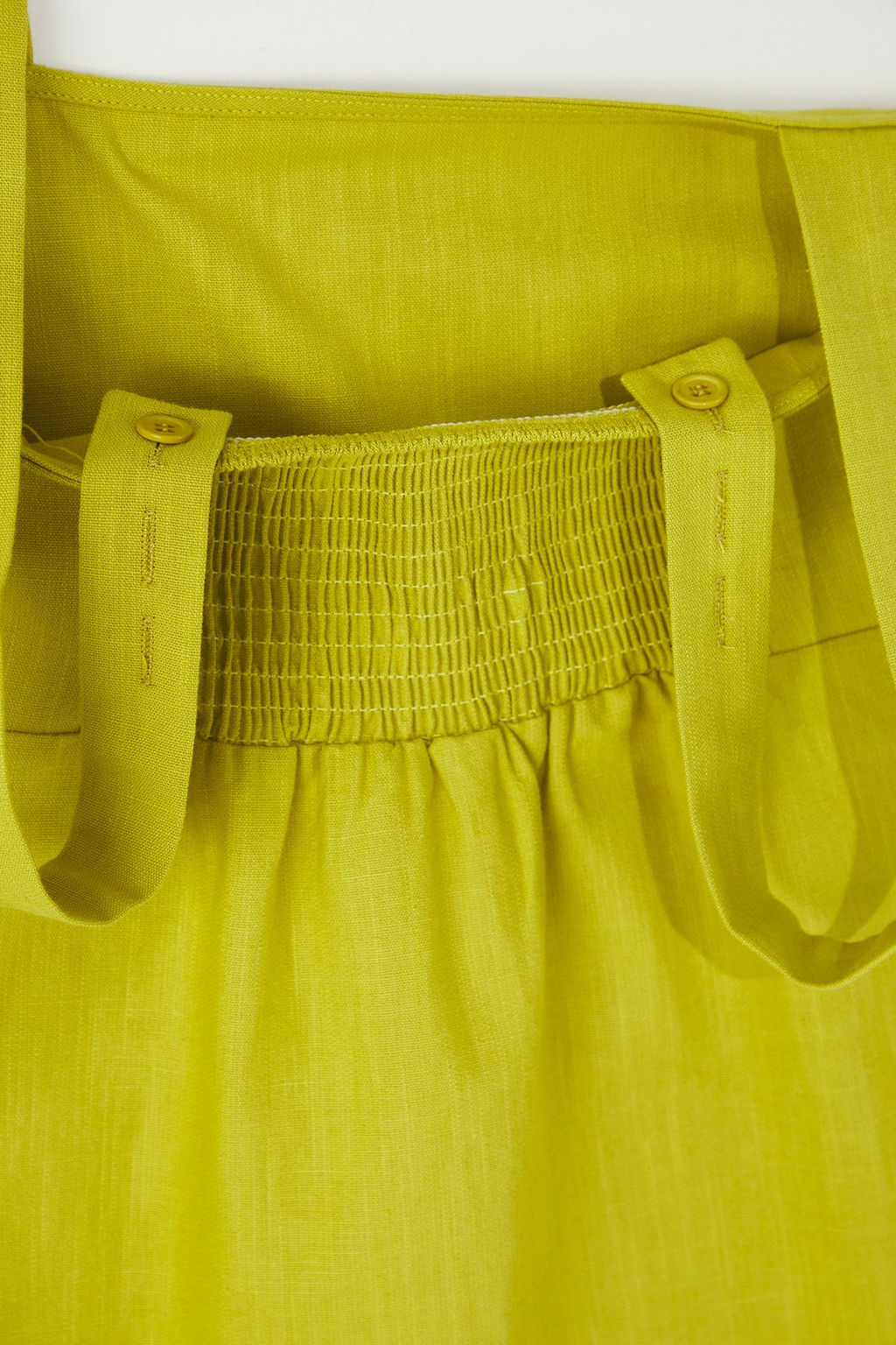 Trendyolmilla Yag Yesili Keten Kar?s?ml? A Kesim Gipeli Ask?lar? Ayarlanabilir Mini Dokuma Elbise TWOSS25EL00648  фото 7