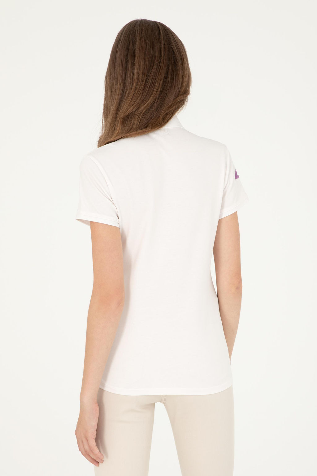 Женская базовая футболка цвета экрю Неожиданная скидка в корзине - U.s. polo assn фото 5