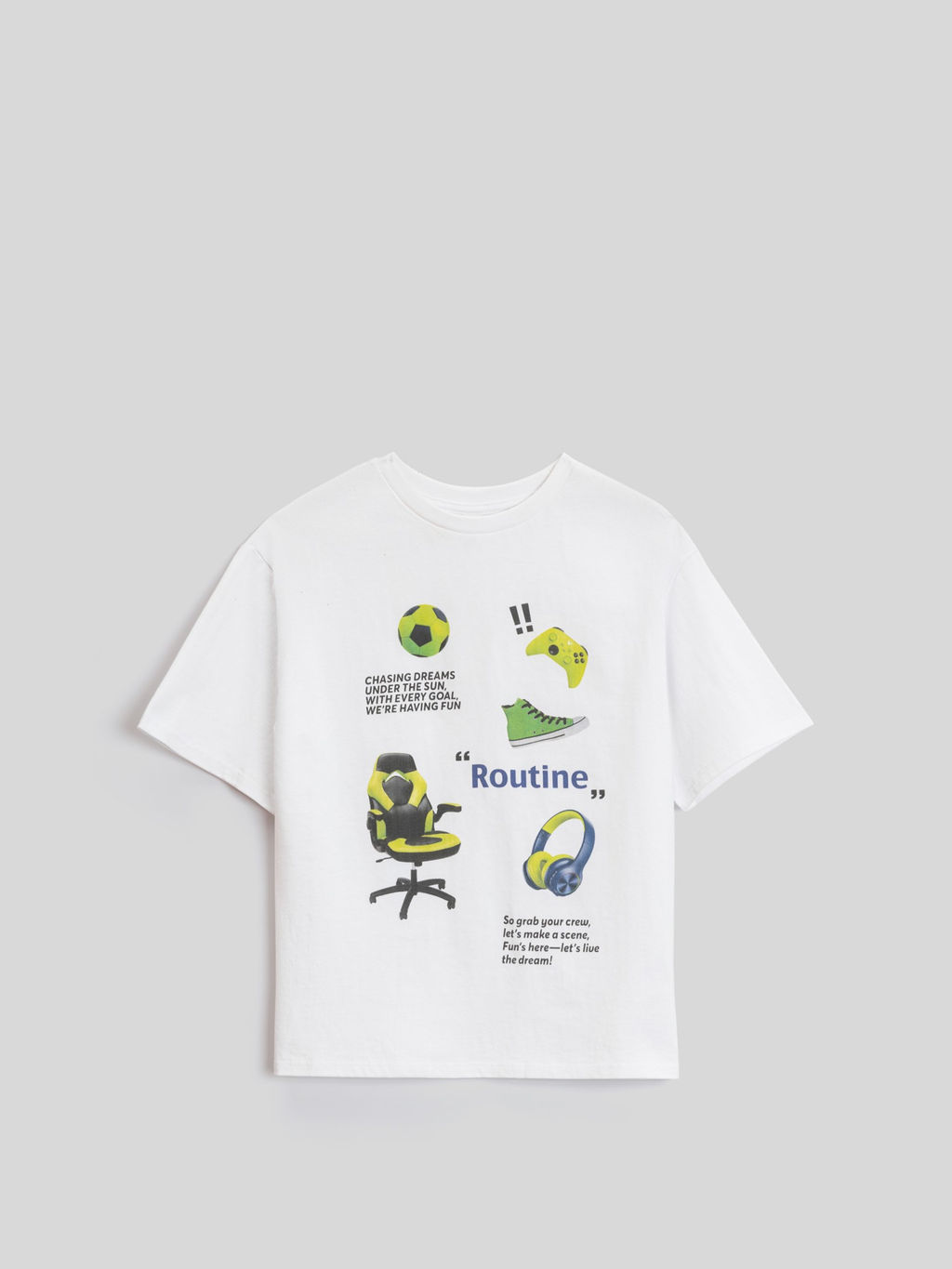 ACOOLA / Футболка детская для мальчиков Undomiel белый, салатовый