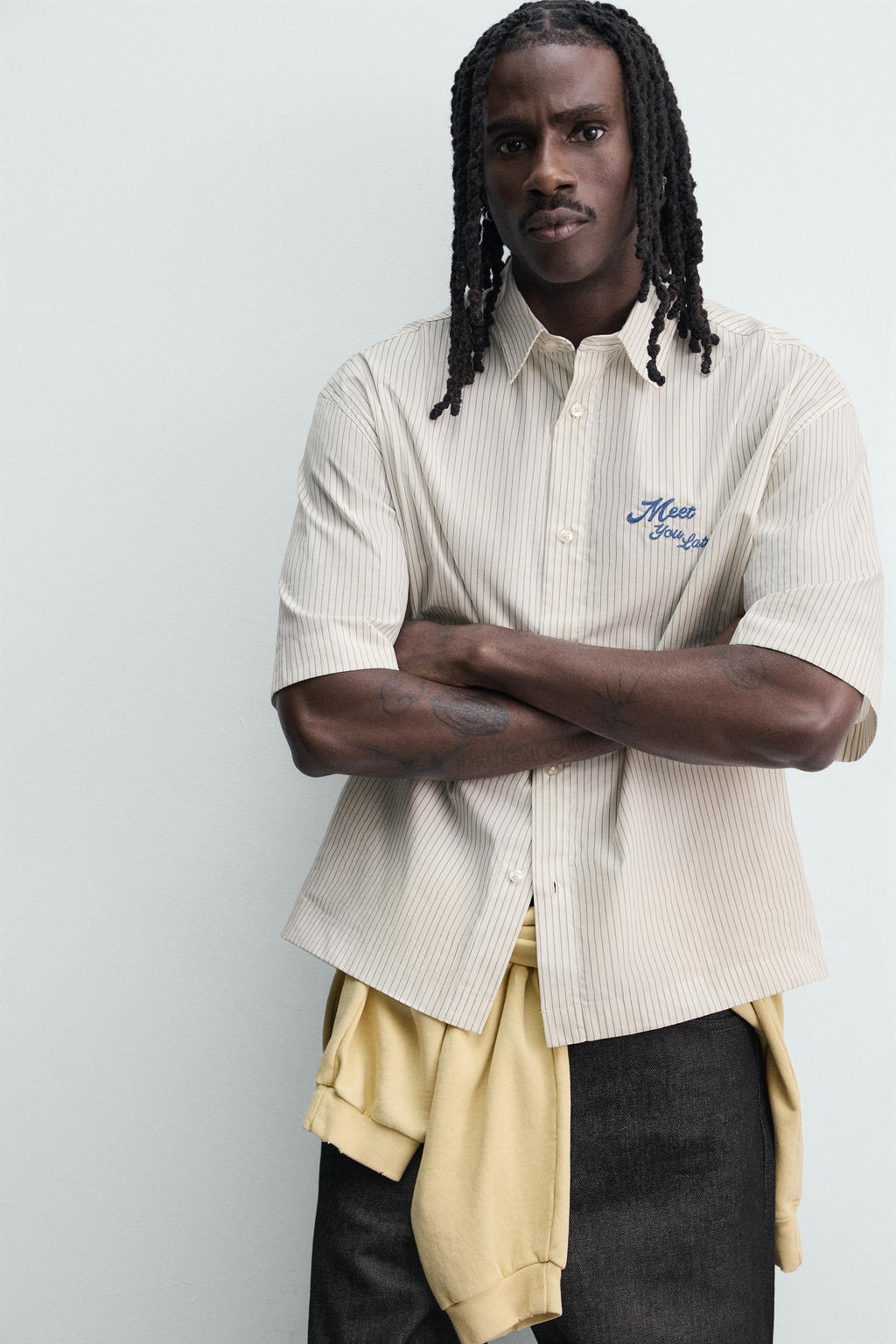 CAMISA RAYAS ESTAMPADO COMBINADO / Blanco - Zara фото 6