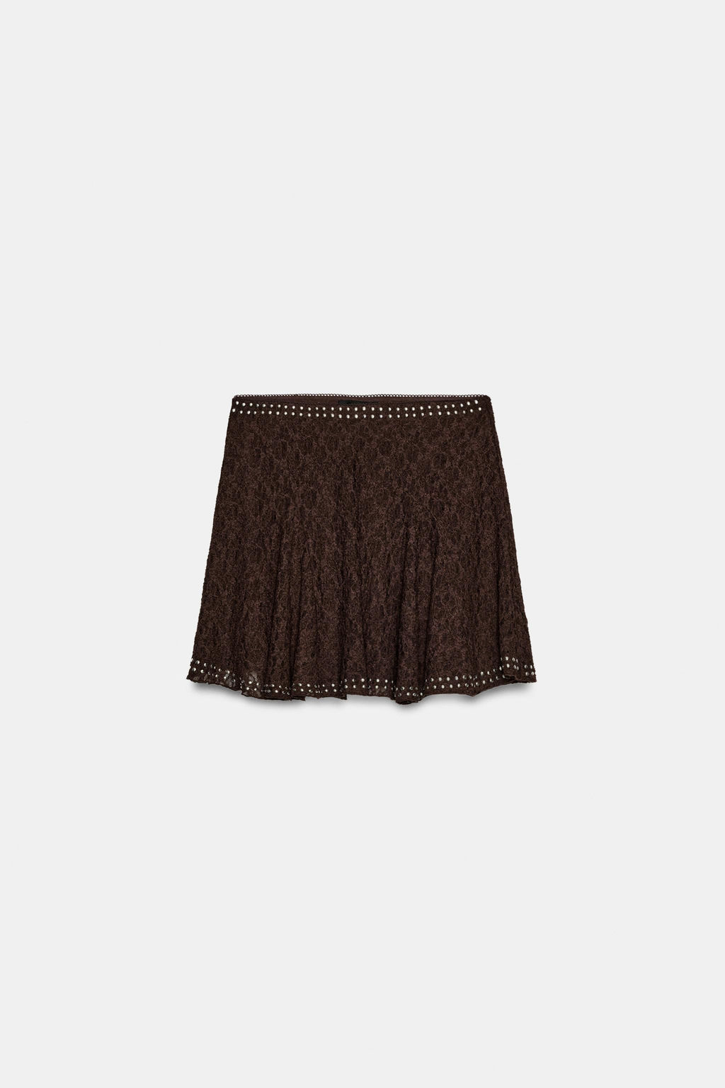 FALDA ENCAJE TACHAS / Chocolate - Zara фото 5