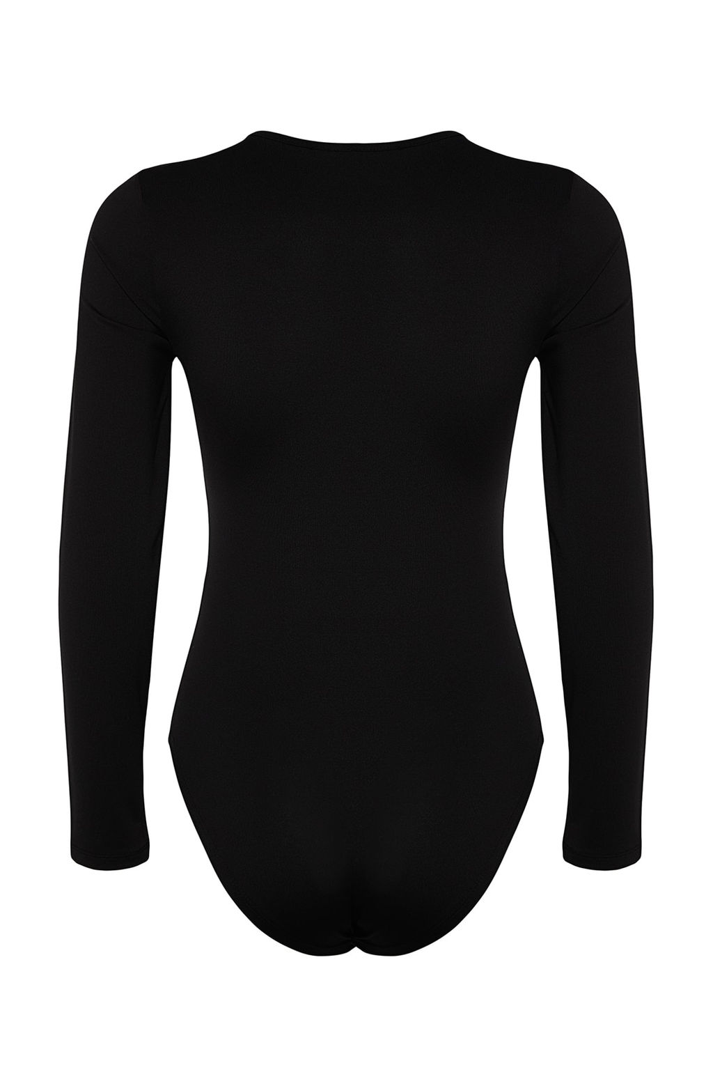 Siyah Bisiklet Yaka Tul Dekolteli Alttan C?tc?tl? Esnek Orme Body TWOAW24BD00012