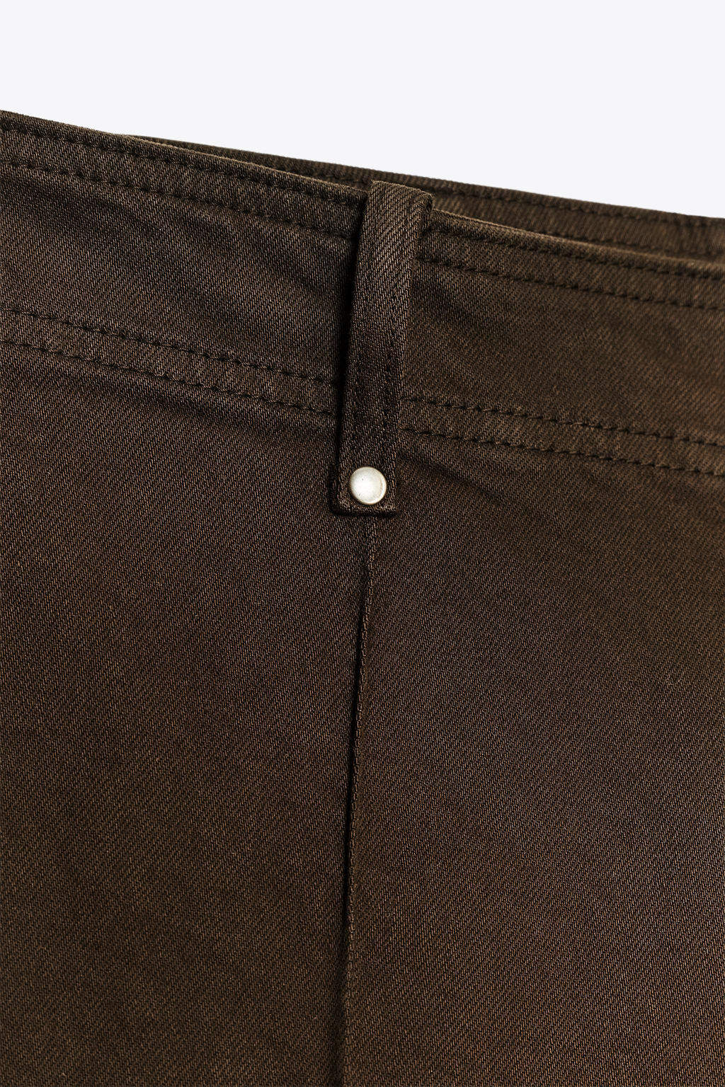JEANS ZW COLLECTION TAILORED WIDE LEG TIRO ALTO / Chocolate - Zara фото 8
