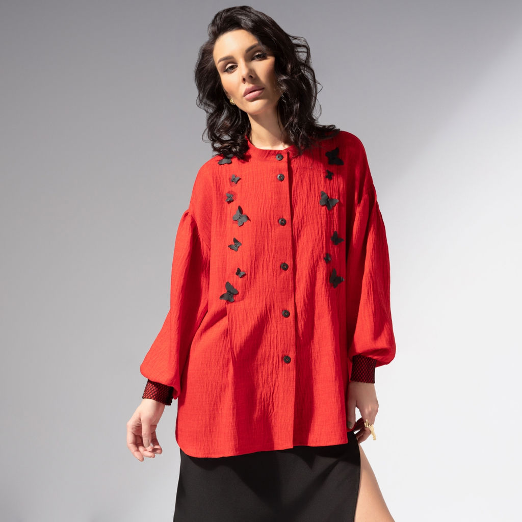 Рубашка нарядная, Нежный шум (красная) - Charutti фото 2