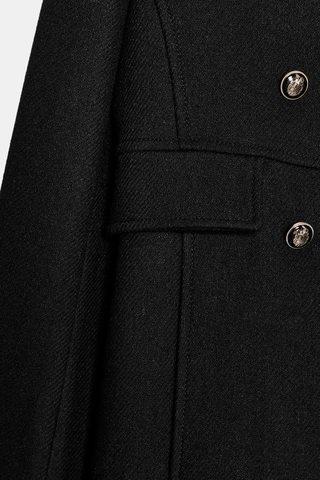 SHORT DOUBLE-BREASTED WOOL COAT