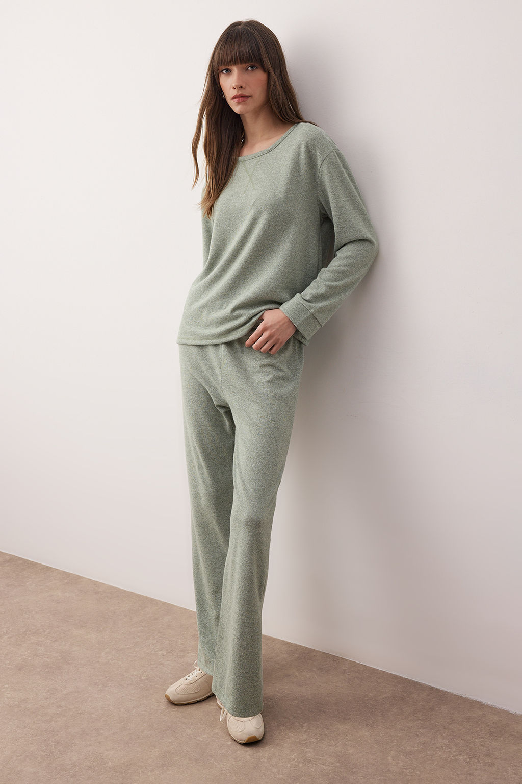 Mint Yumusak Tuse K?sl?k Yumos Orme Pijama Tak?m? THMAW26PT00182 - Trendyolmilla фото 4