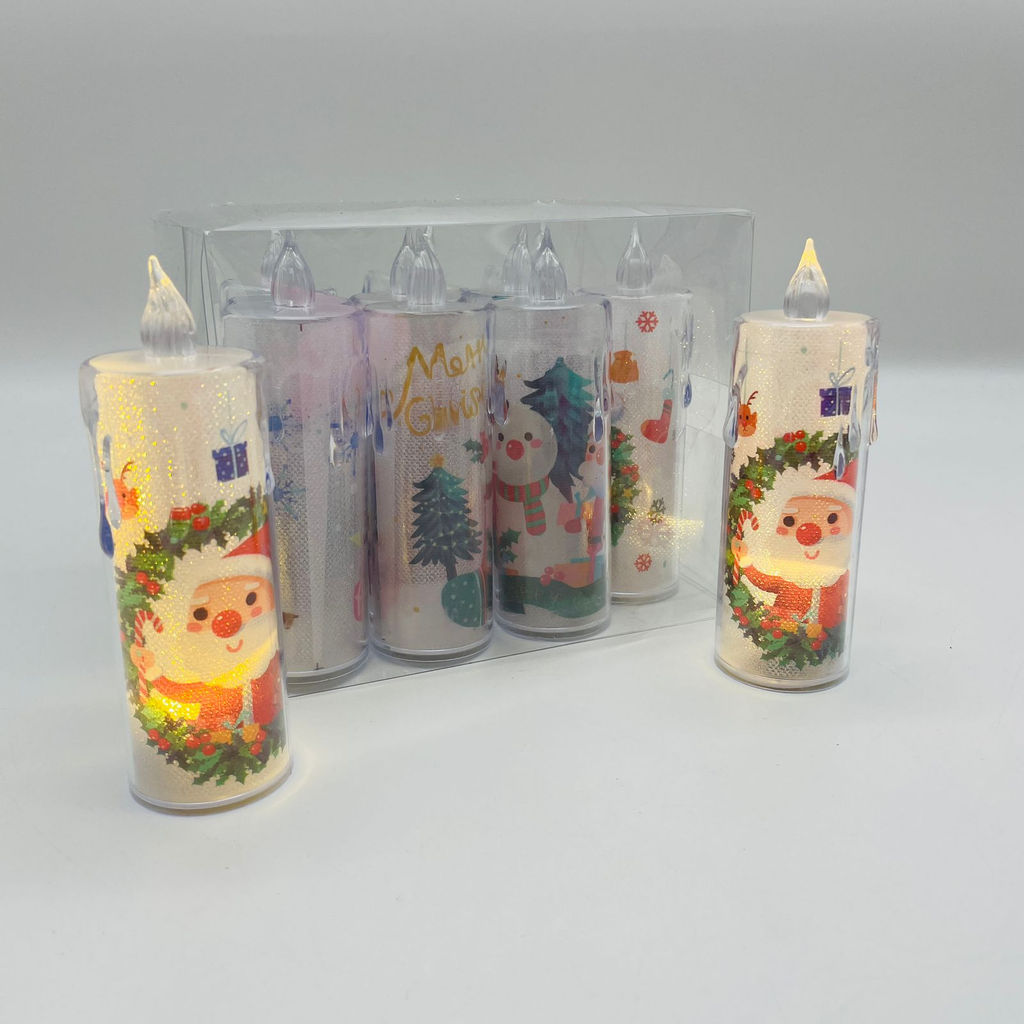 Новогодний декор Ночник - Свеча с рисунком 12 см (12 шт в уп) - Ип лебедев о.ю фото 2