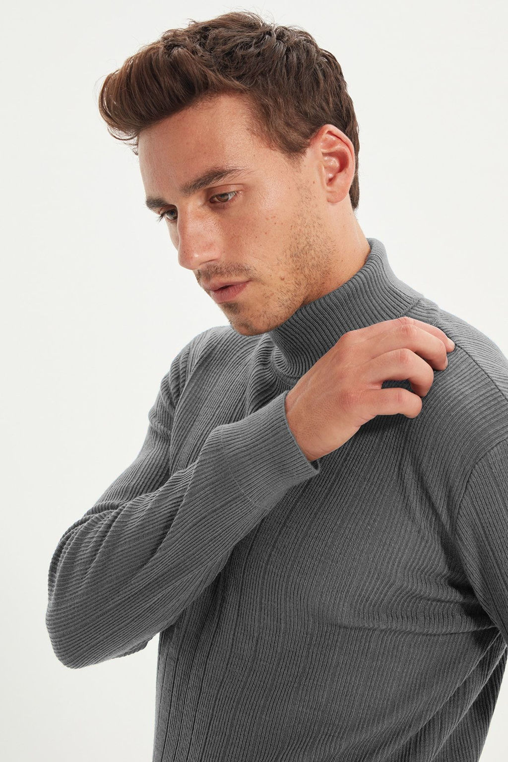 TRENDYOL MAN Bej Regular Fit Bal?kc? Yaka Triko Kazak TMNAW21KZ2502 - Trendyolmilla фото 17