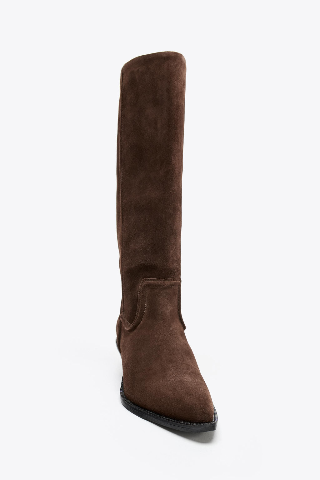 SPLIT SUEDE COWBOY HEELED BOOTS - Zara фото 3