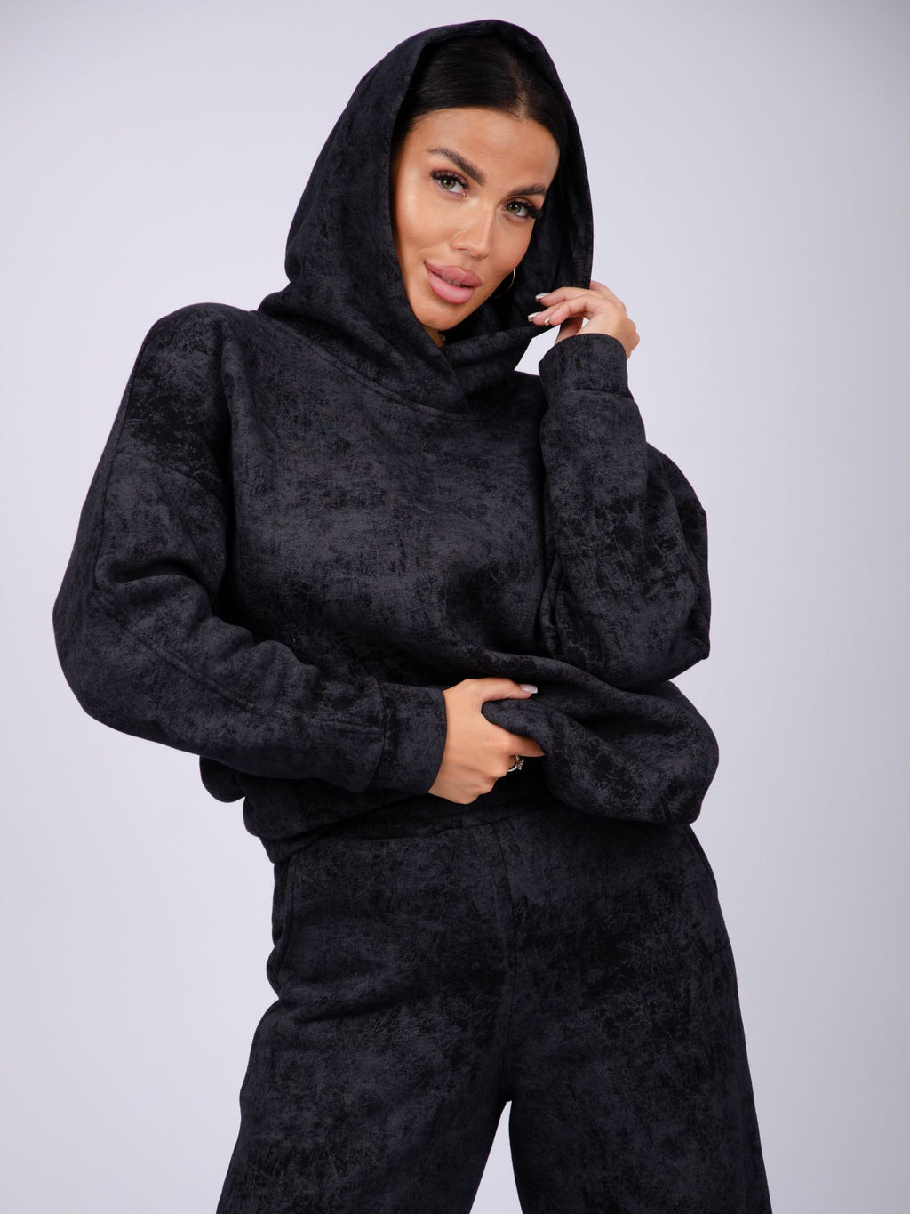 Костюм Винтаж чёрный, футер начес (М) - Малина фото 4