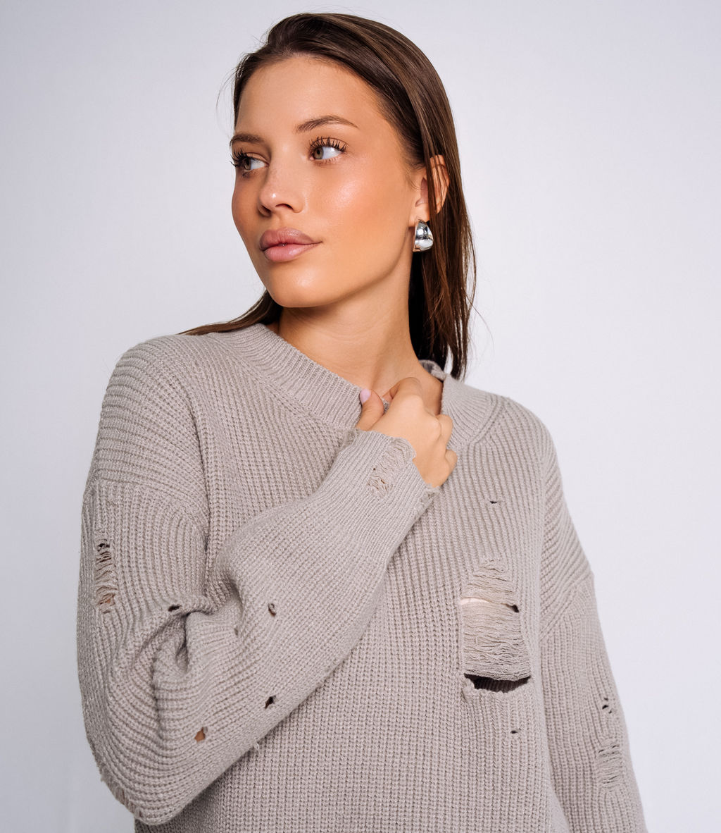 Джемпер #КТ808 (6), бежево-серый