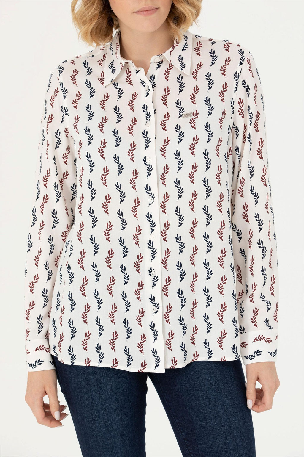 Женская бордовая рубашка с длинным рукавом Неожиданная скидка в корзине - U.s. polo assn фото 6