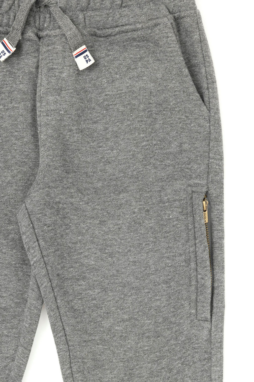 Меланжовые спортивные штаны для мальчика антрацитового цвета Неожиданная скидка в корзине - U.s. polo assn фото 5