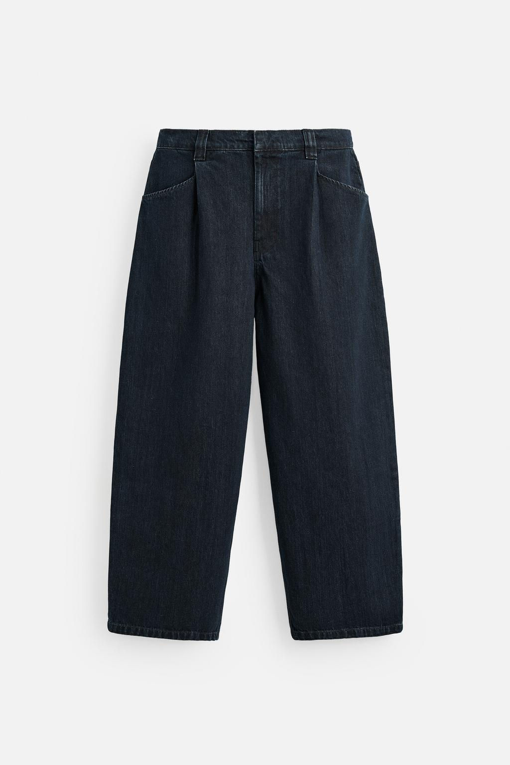 PLEATED WIDE-LEG JEANS - Zara фото 8