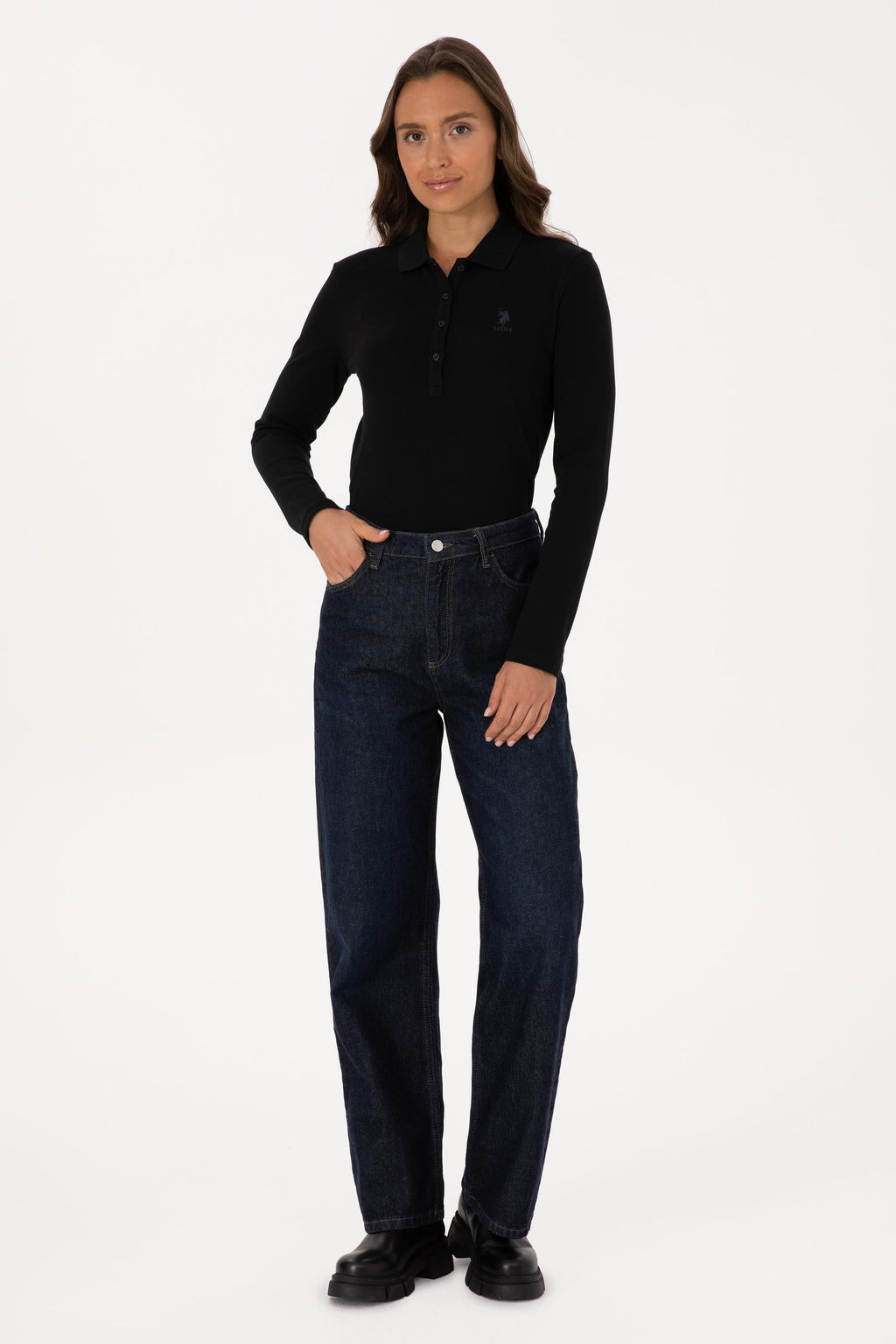 Kad_n Siyah Basic Polo Yaka Sweatsh_rt - U.s. polo assn фото 11