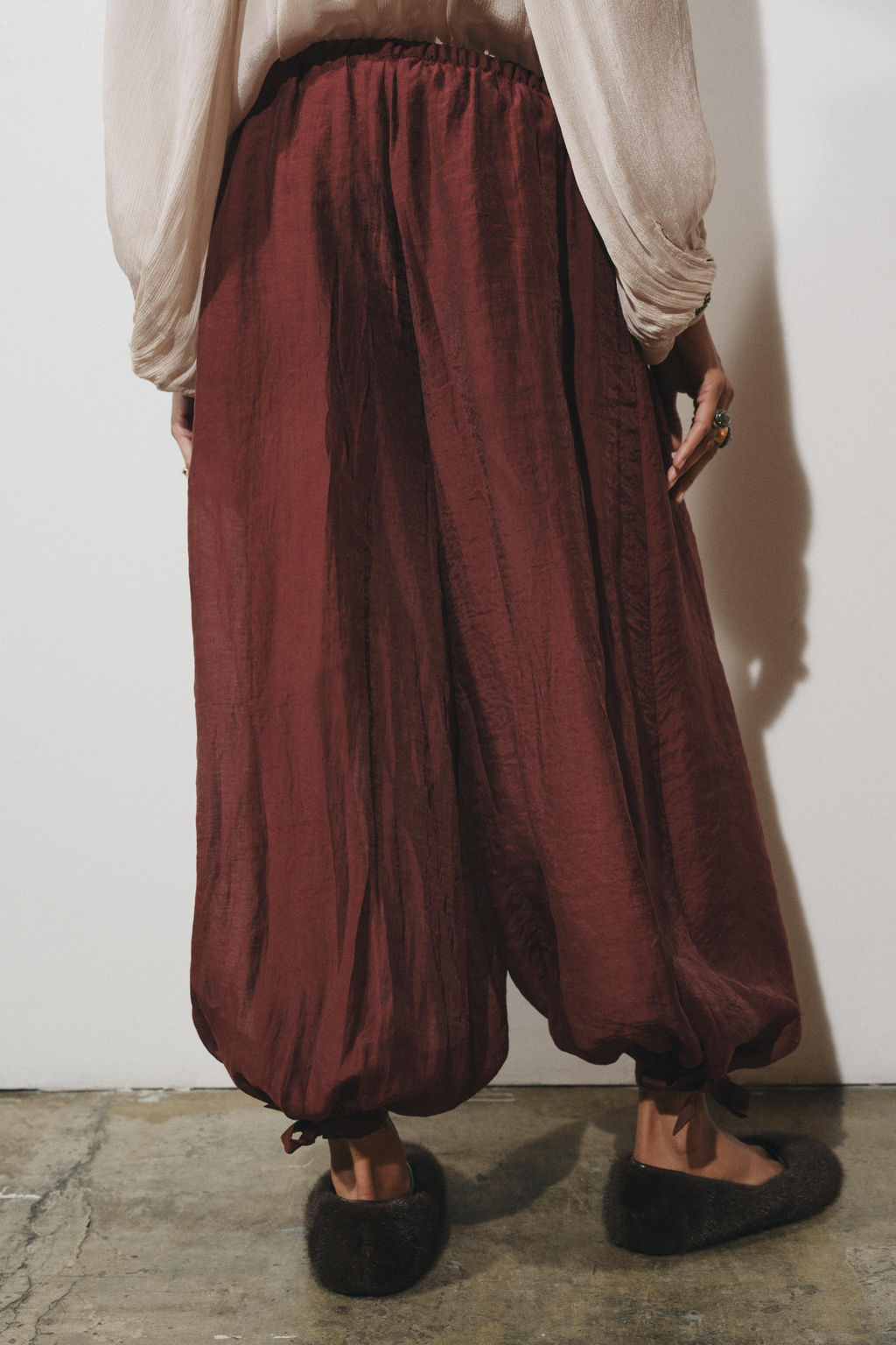 ZW COLLECTION TIE WAIST BLOOMER TROUSERS - Zara фото 3