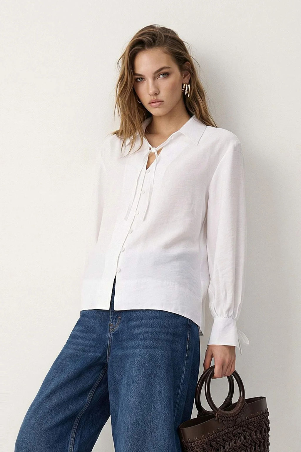 Sustainable Koyu Kahverengi Modal Baglama Detayl? Oversize Modal Gomlek TWOAW26GO00080 - Trendyolmilla фото 21