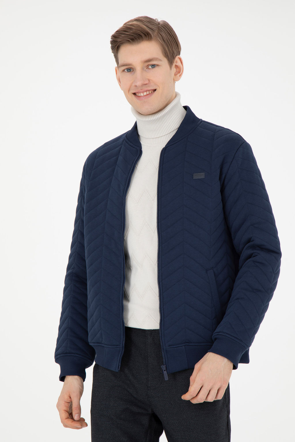 Мужской темно-синий вязаный кардиган - U.s. polo assn фото 10