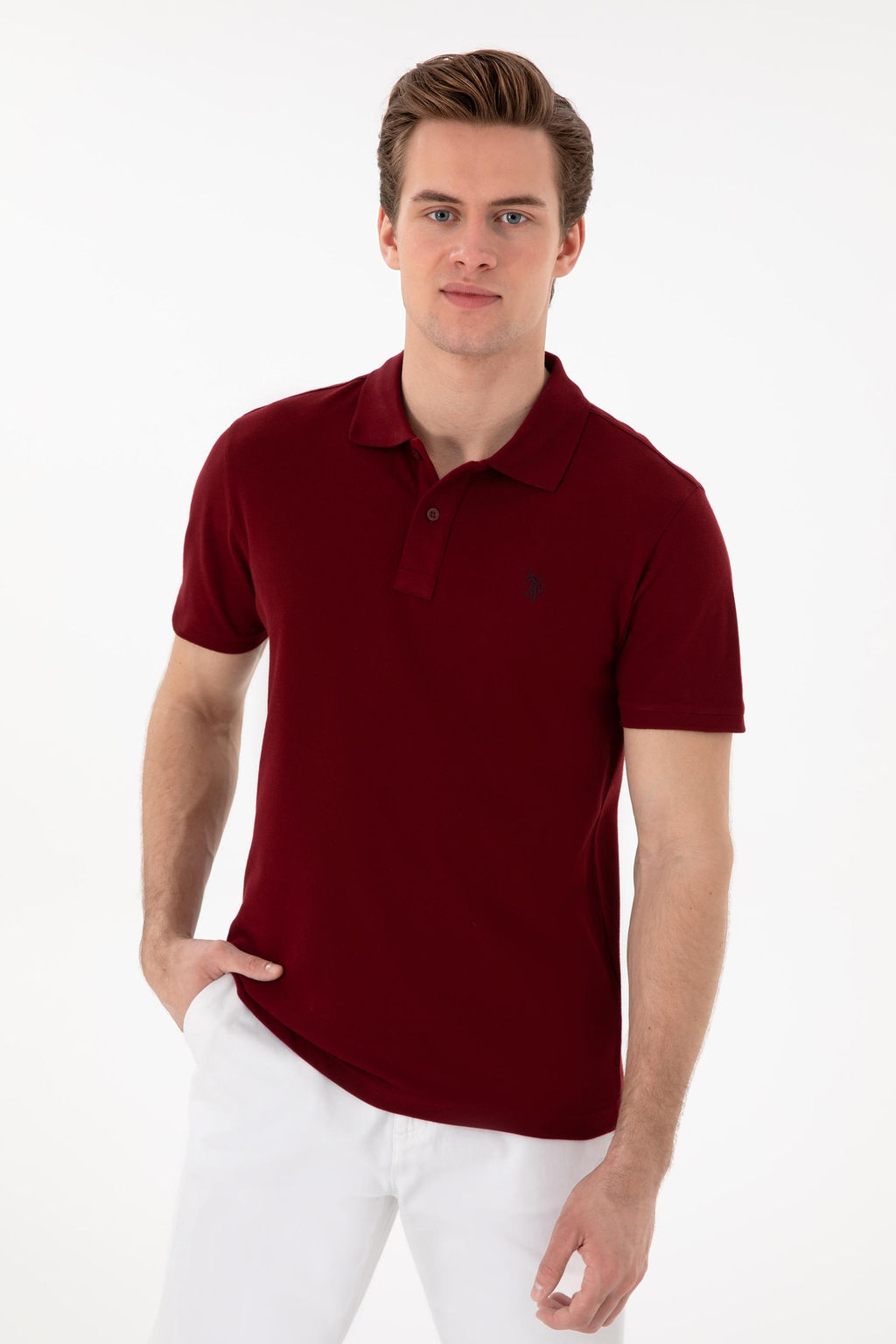Erkek Slim Fit Polo Yaka Bordo Basic Ti__rt Sepette S_rpriz _ndirim - U.s. polo assn фото 10