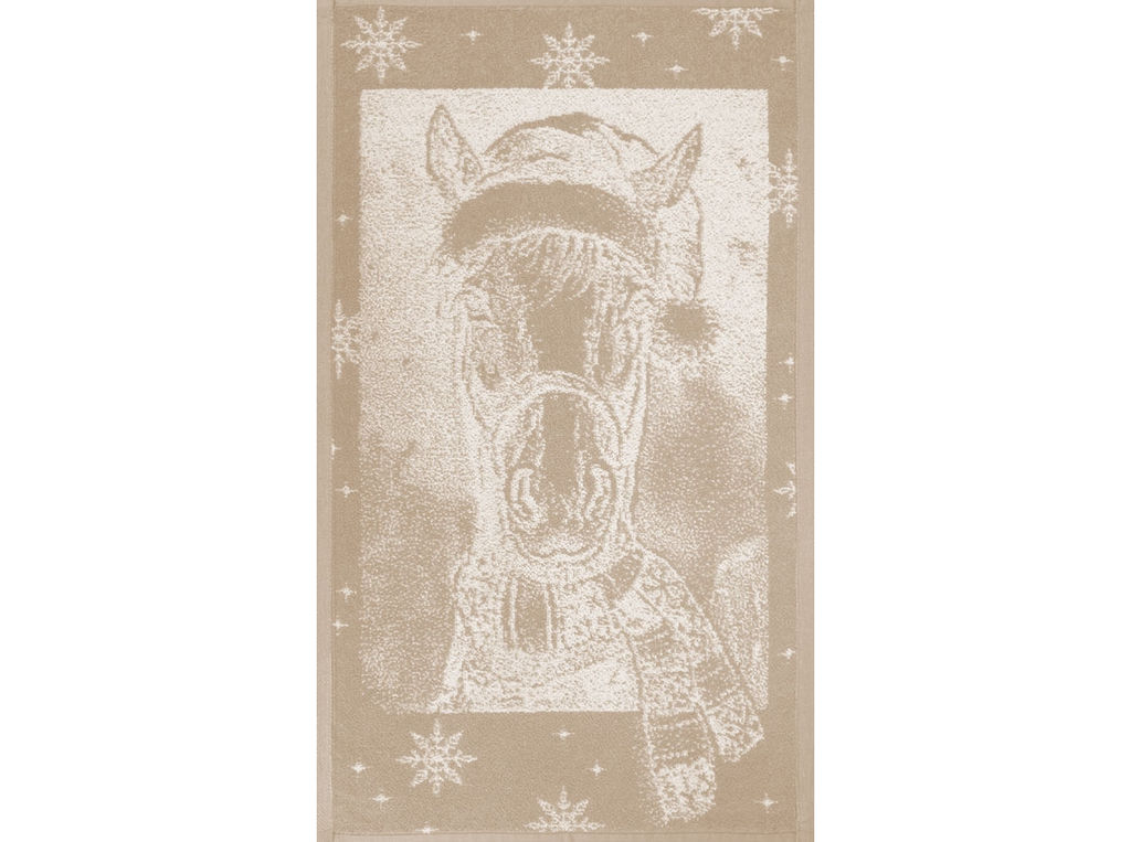 Полотенце махровое 6с104.511ж2 Лошадь новогодняя(лен3) 67х40см