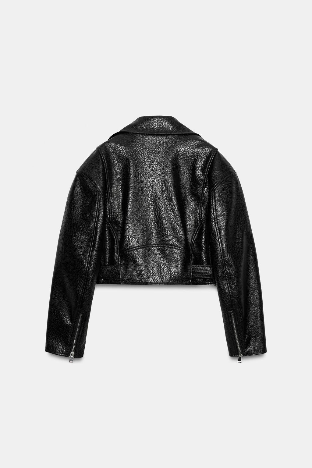 CAZADORA BIKER HOMBRERAS EFECTO PIEL / Negro - Zara фото 4