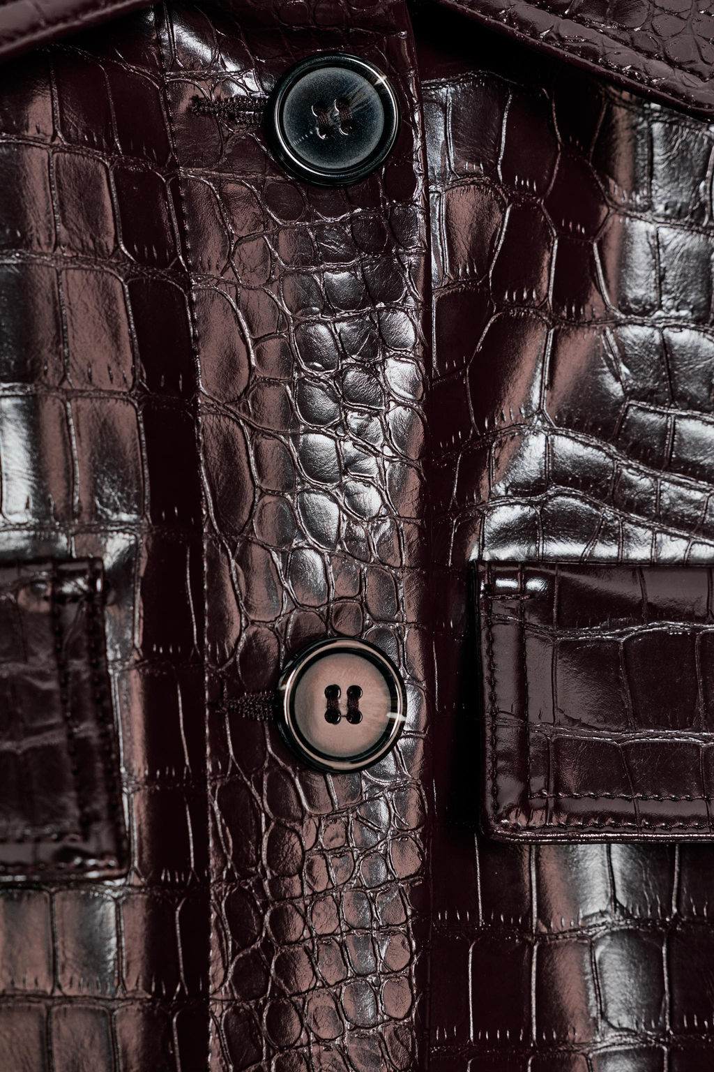 SHORT ANIMAL EMBOSSED FAUX LEATHER JACKET