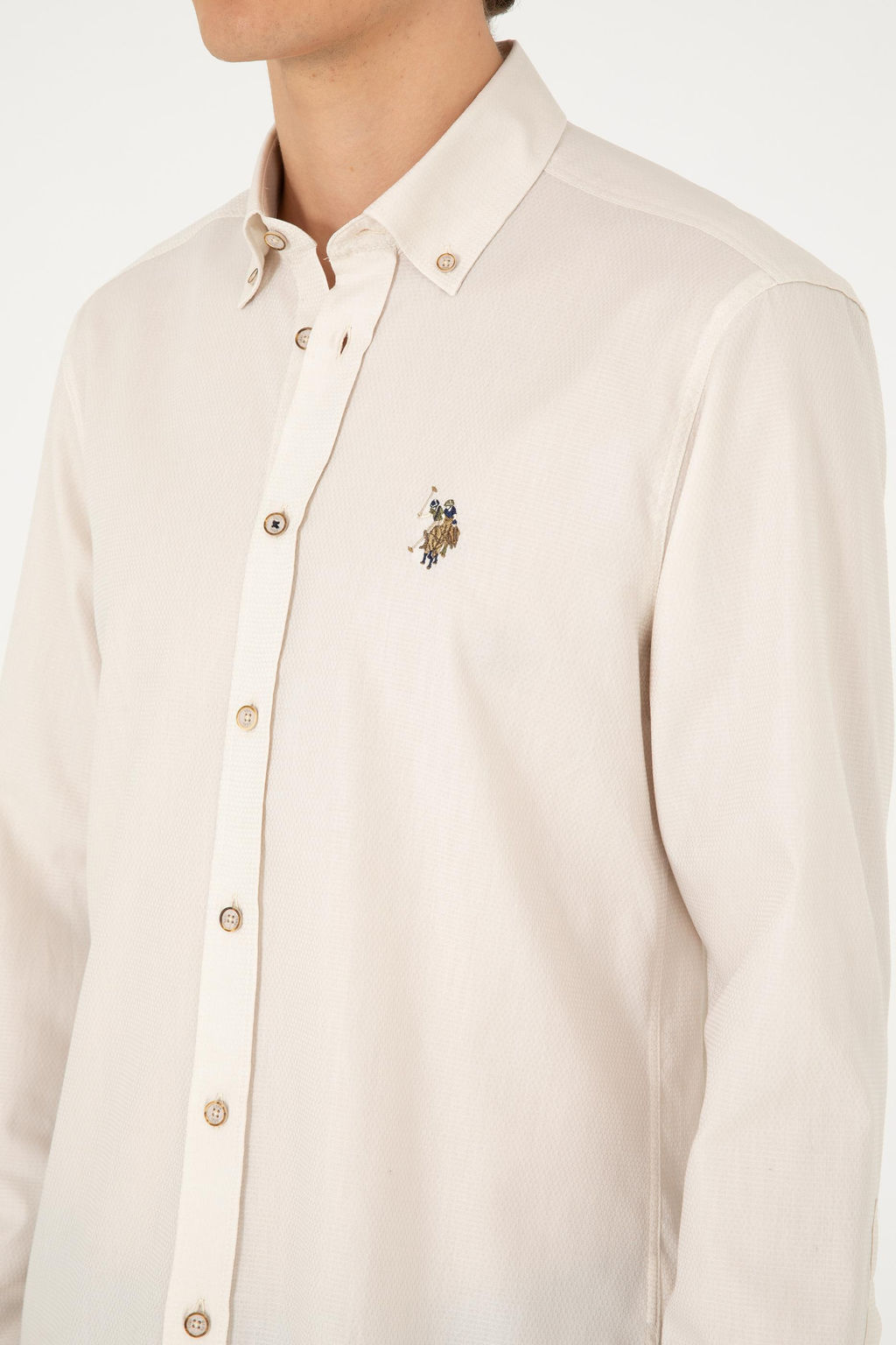 Мужская базовая рубашка с длинным рукавом Stone Неожиданная скидка в корзине - U.s. polo assn фото 7