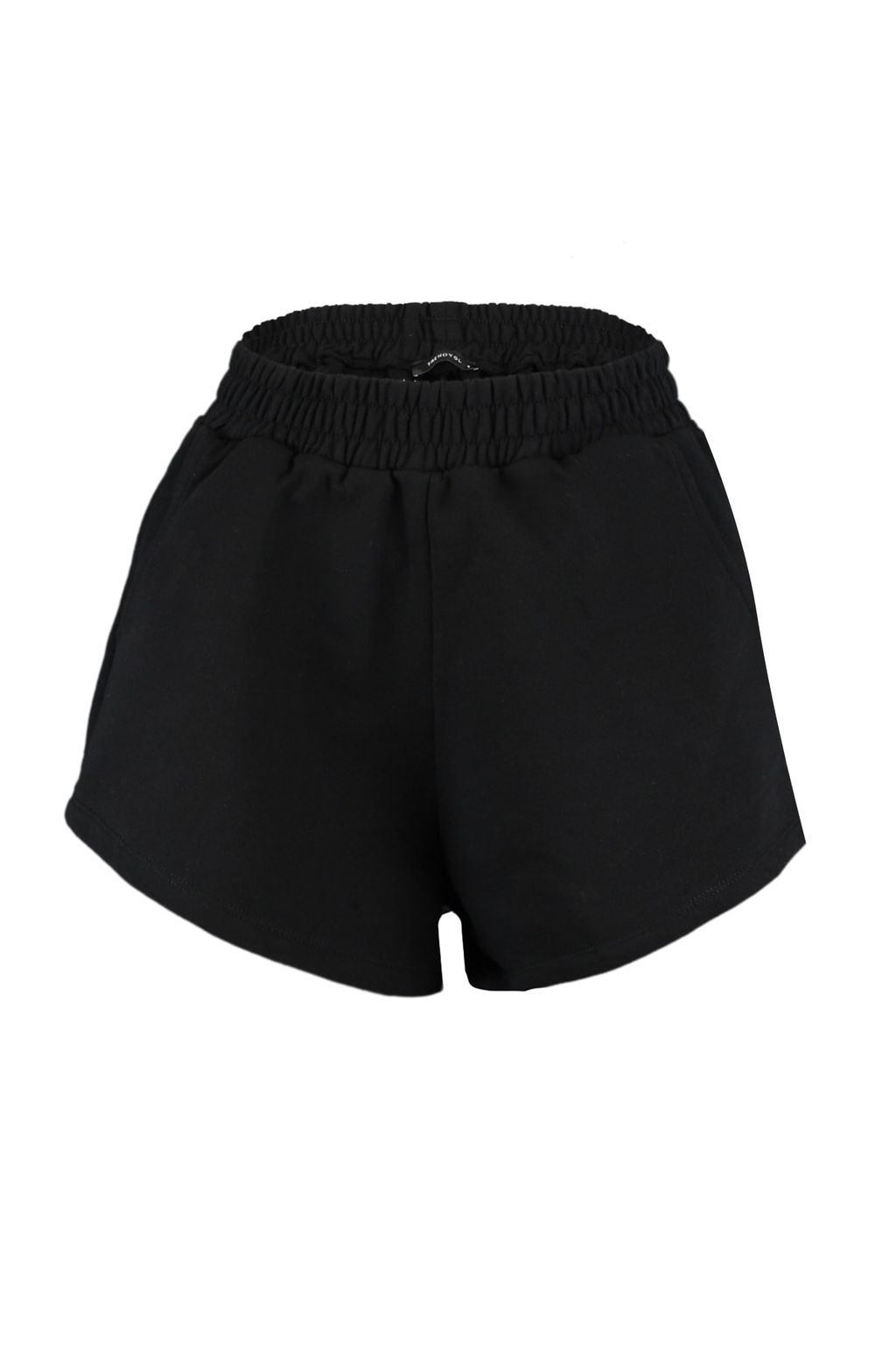 Siyah Regular/Normal Kal?p Yuksek Bel K?sa Esnek Orme Sort TWOSS21SR0086