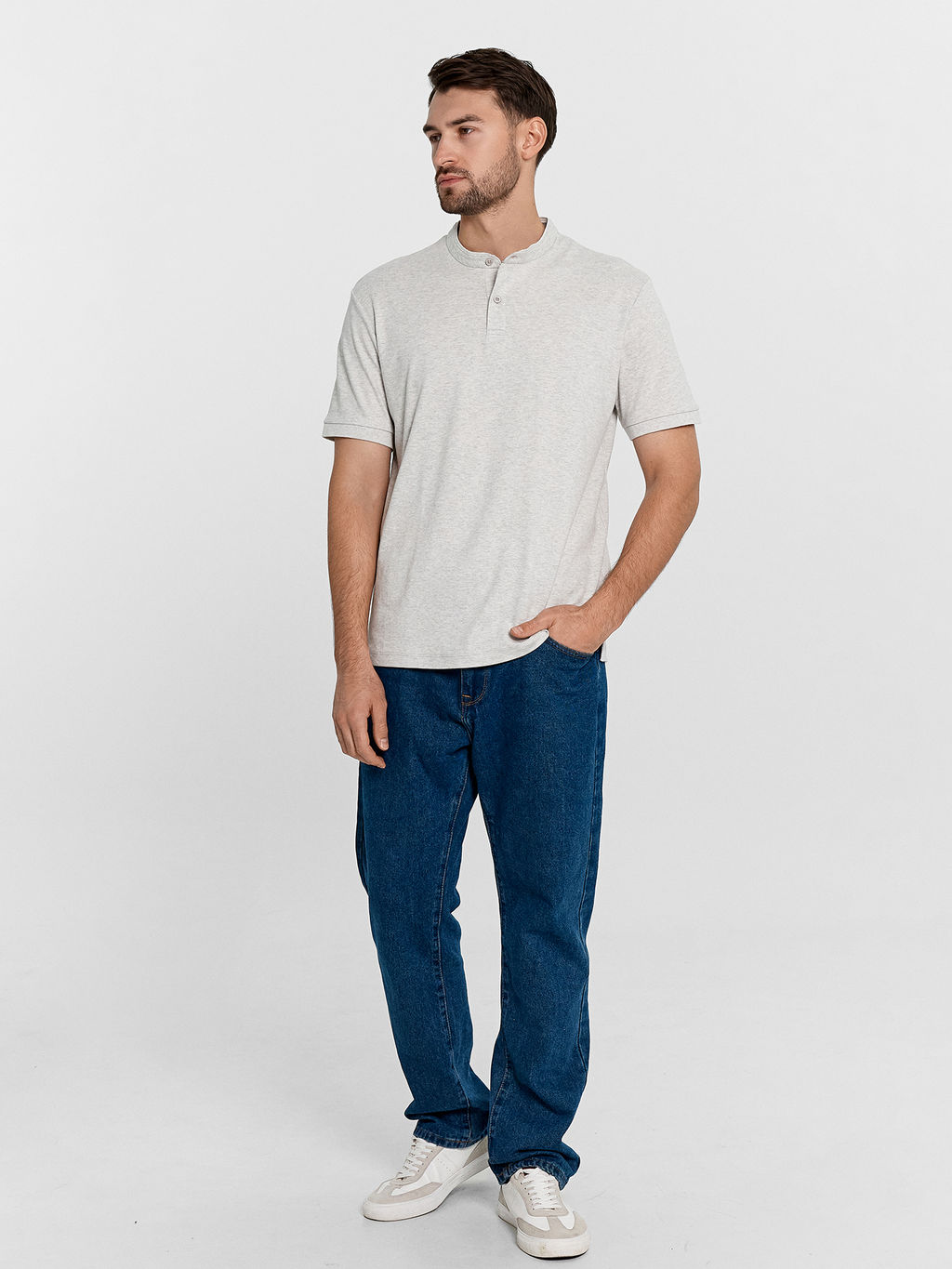 Поло мужское в цвете светло-серый меланж св.серый меланж 111849/1 - Mark formelle фото 3