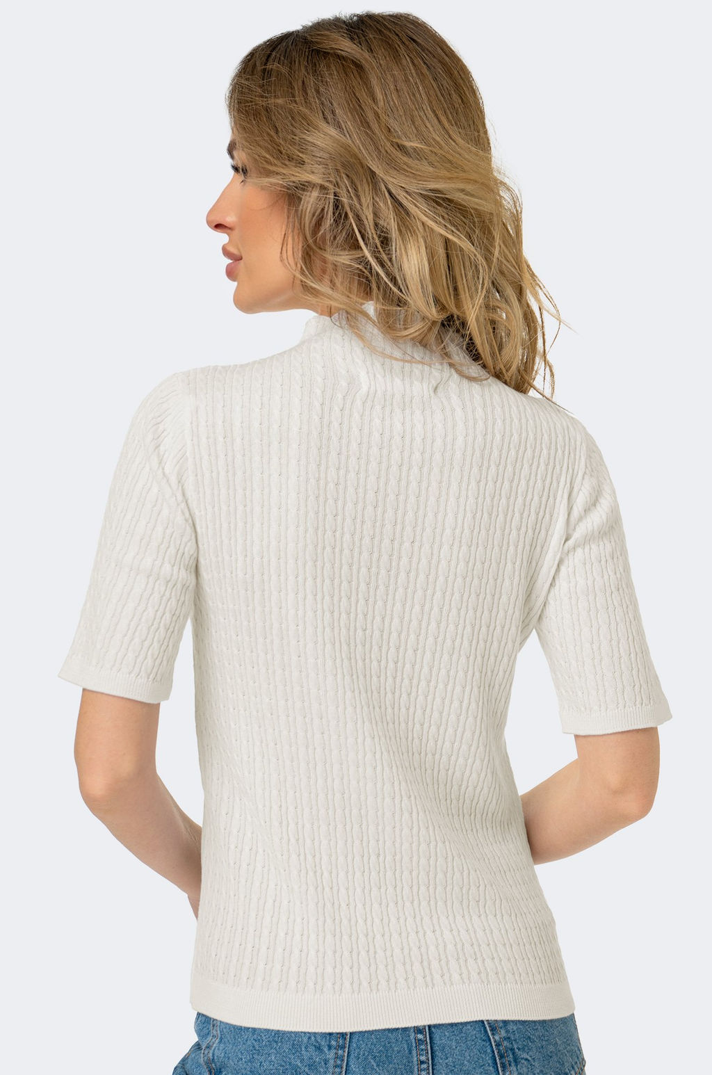 Женский джемпер в косичку с коротким рукавом Happy Fox  фото 5