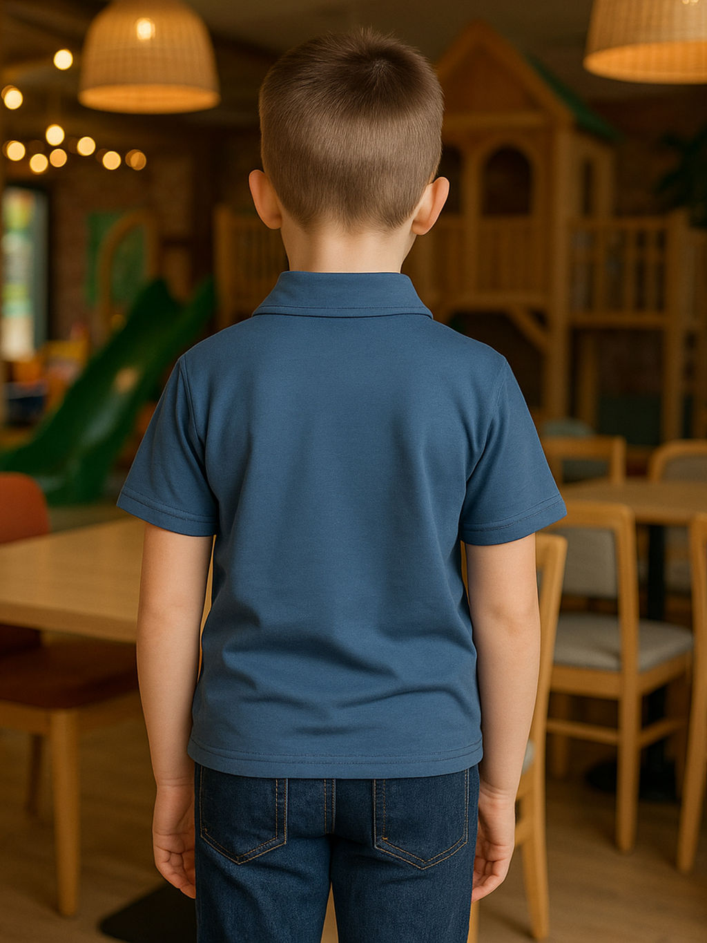 Футболка поло детская джинс