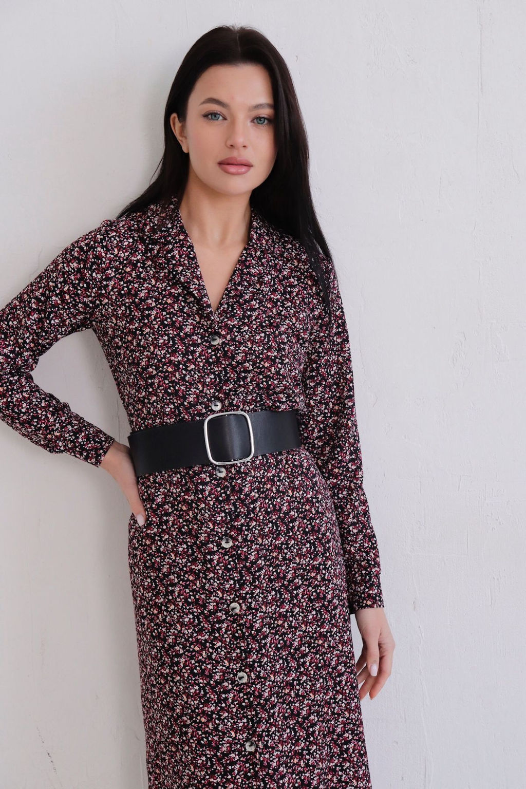 Платье-рубашка с английским воротником принт - Martichelli фото 312