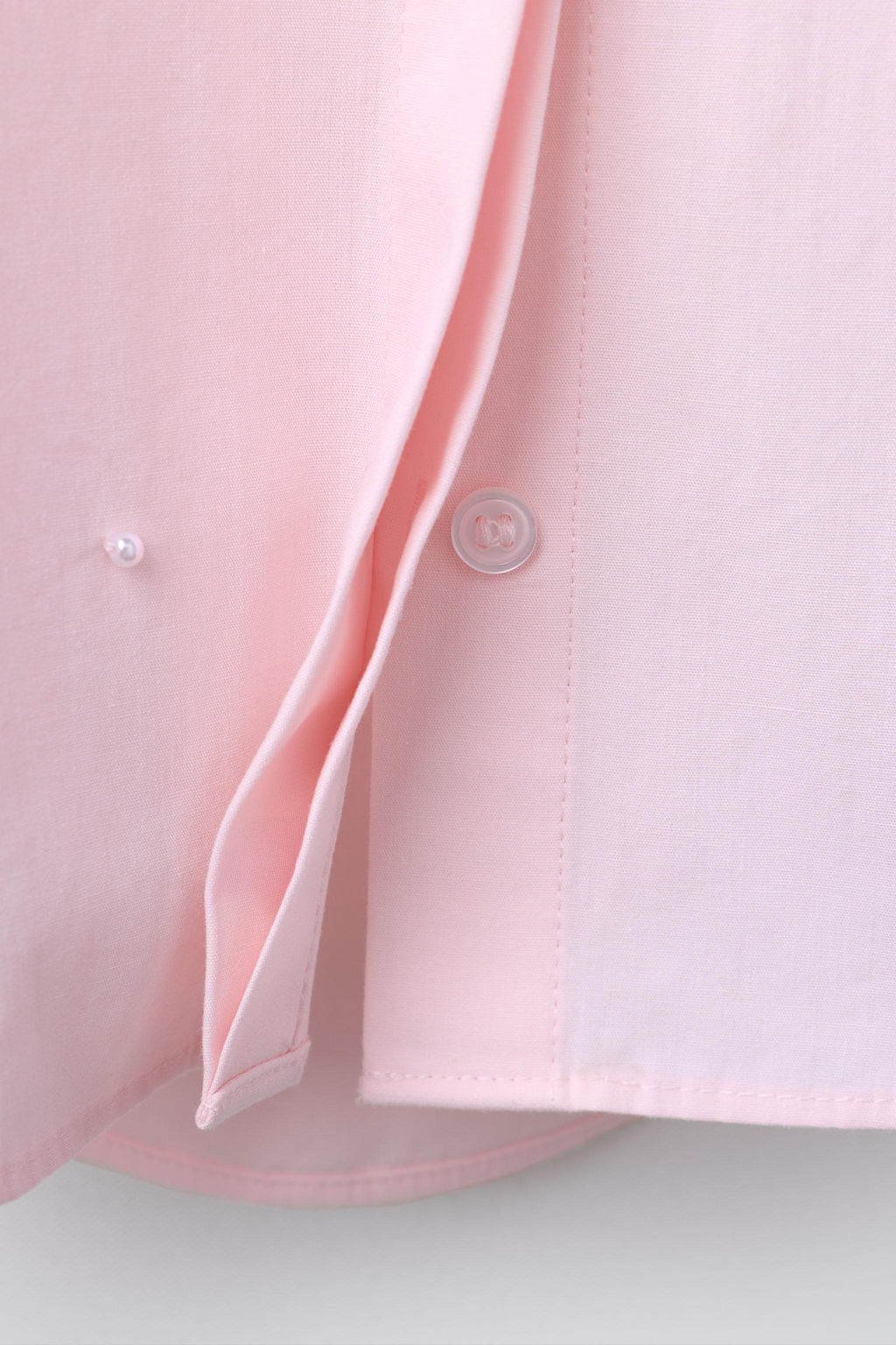 POPLIN SHIRT WITH FAUX PEARL BOW - Zara фото 4