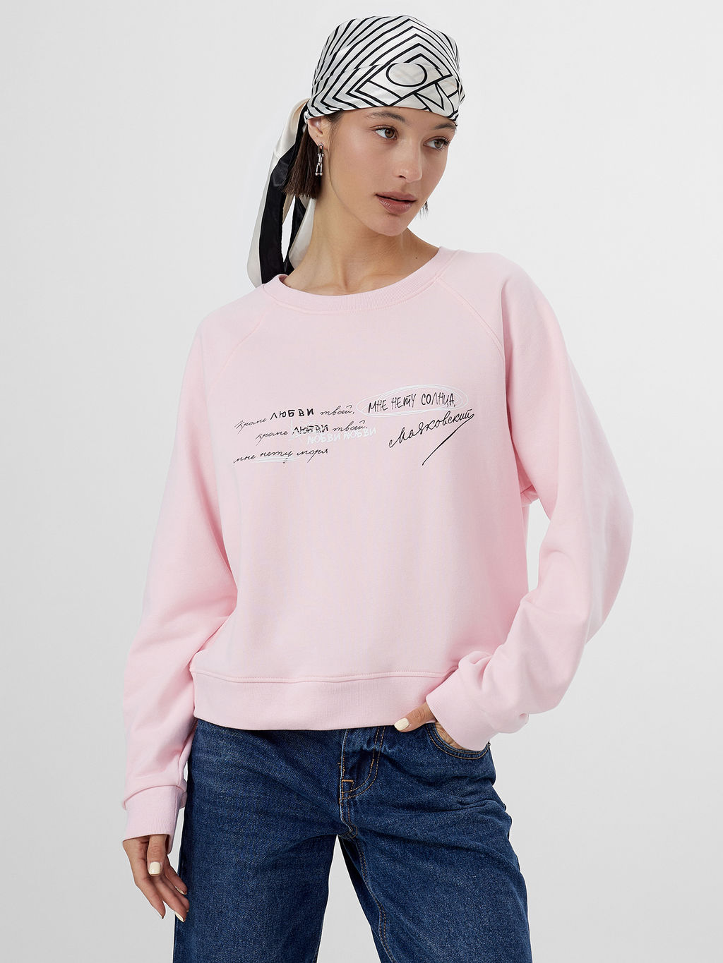 Свитшот Mark Formelle розовый хлопок с надписью  фото 8