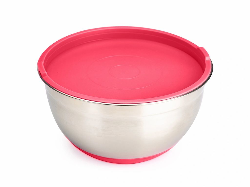 Миска стальная с крышкой MIX 24x12.5см 4.2л красная - Attribute фото 5