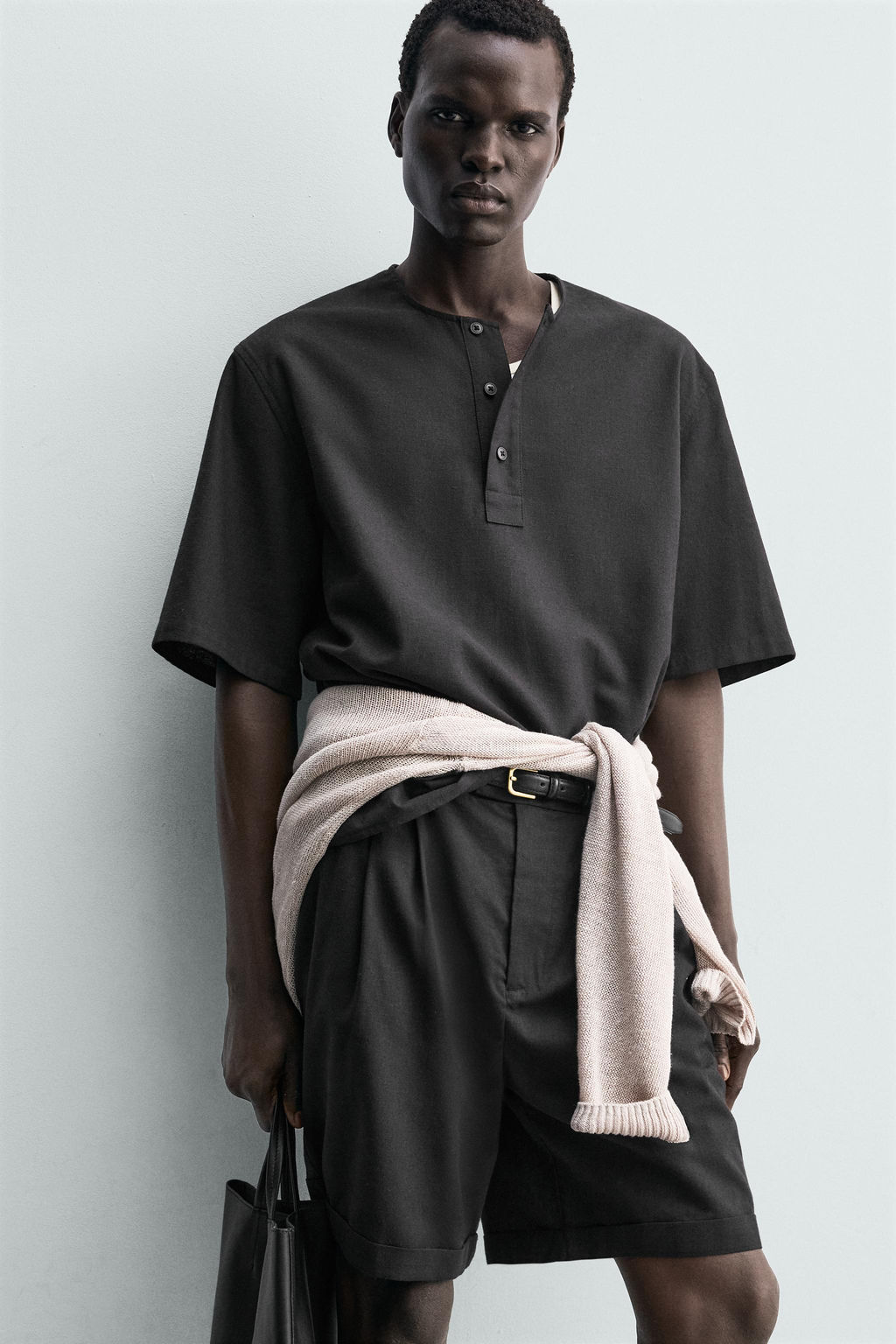 CAMISA POLO CON LINO / Negro - Zara фото 6