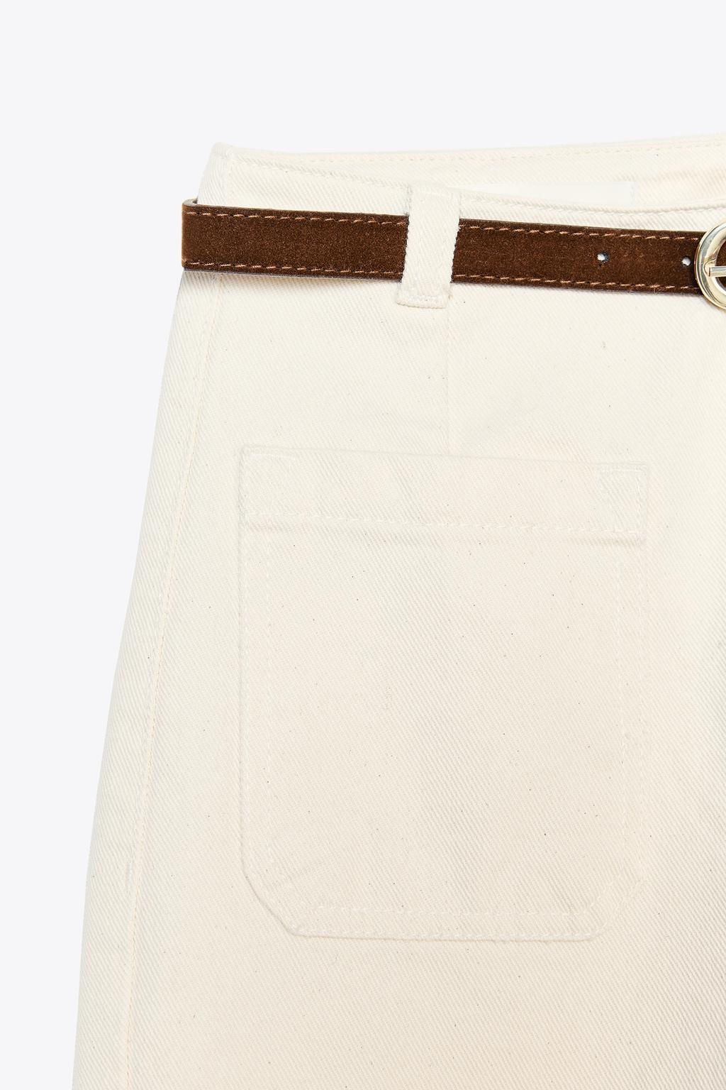 Z1975 HIGH-WAIST CULOTTE JEANS WITH BELT - Zara фото 10