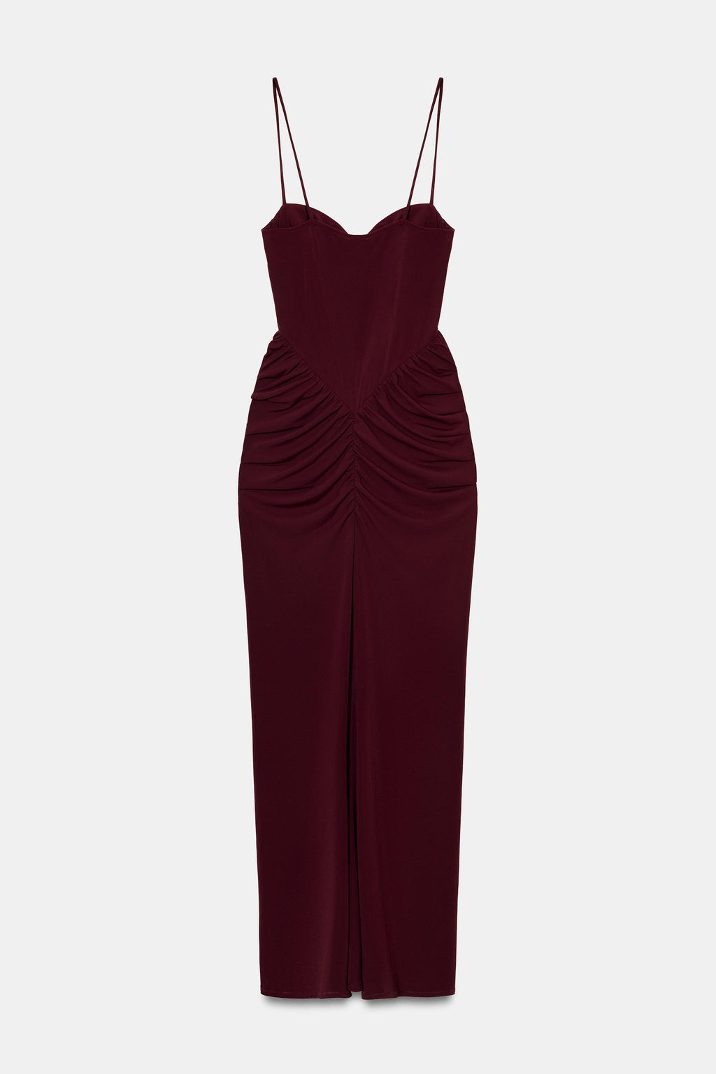 VESTIDO CORSETERO DRAPEADO / Burgundy - Zara фото 9