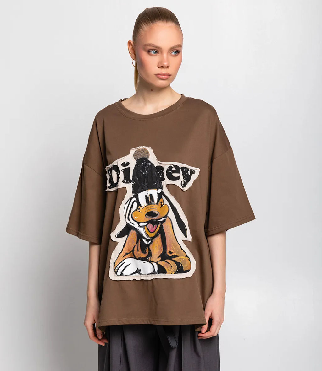 Футболка #КТ33107, тёмно-бежевый