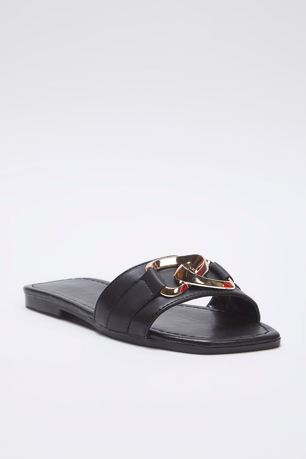 Trendyol Shoes Siyah Zincir Aksesuar Detayl? Duz Kad?n Terlik TAKSS25TE00023 - Trendyolmilla фото 2