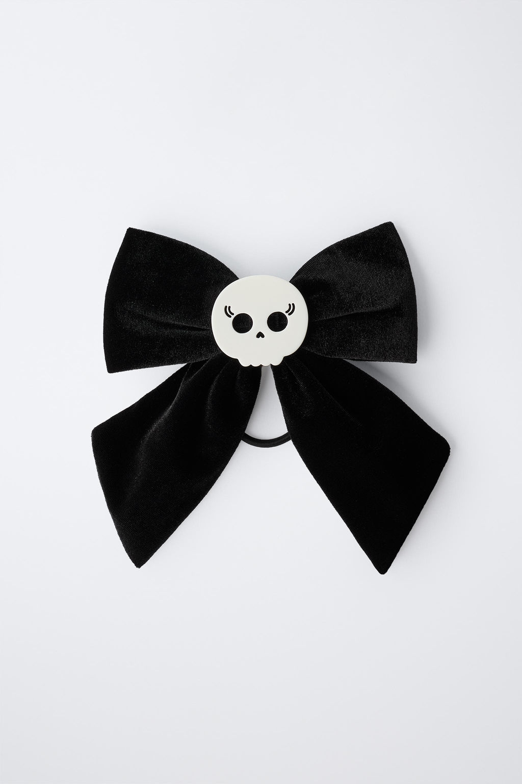 SKULL VELVET BOW CLIP SCRUNCHIE - Zara фото 4