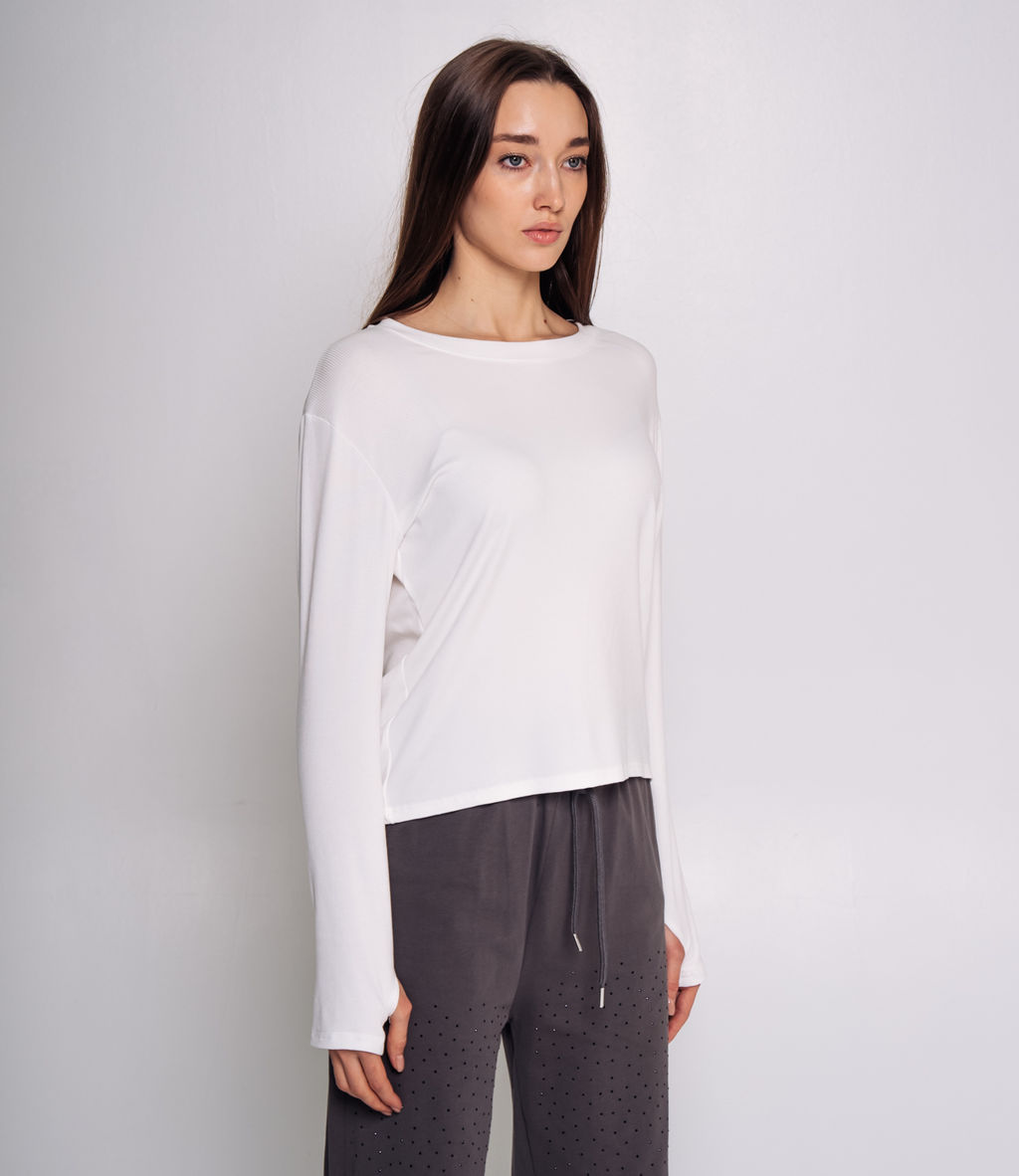 Лонгслив #КТ7281, белый - Dommod фото 2