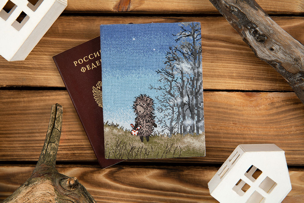 Набор для вышивания PANNA Союзмультфильм CMF-OP-7506 Обложка для паспорта. Ежик в тумане 20 х 13.5 см