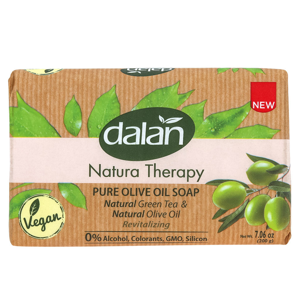 Мыло туалетное твердое Dalan Natura Therapy 200г, Зеленый чай + Оливковое масло (Турция)  фото 2