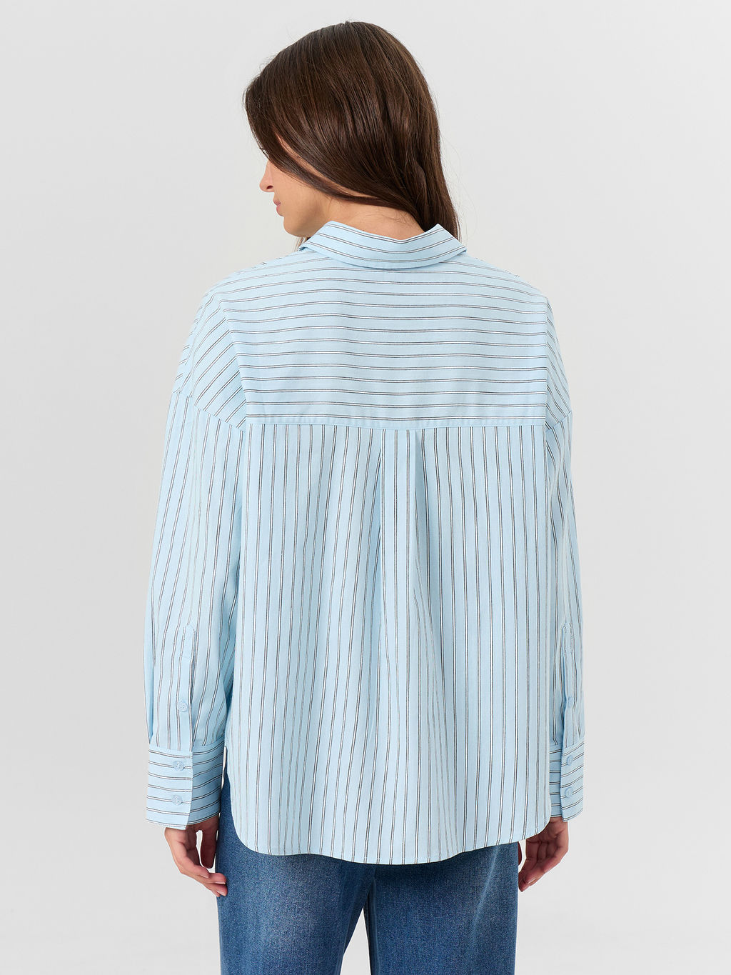 Рубашка женская голубая в полоску - Mark formelle фото 2