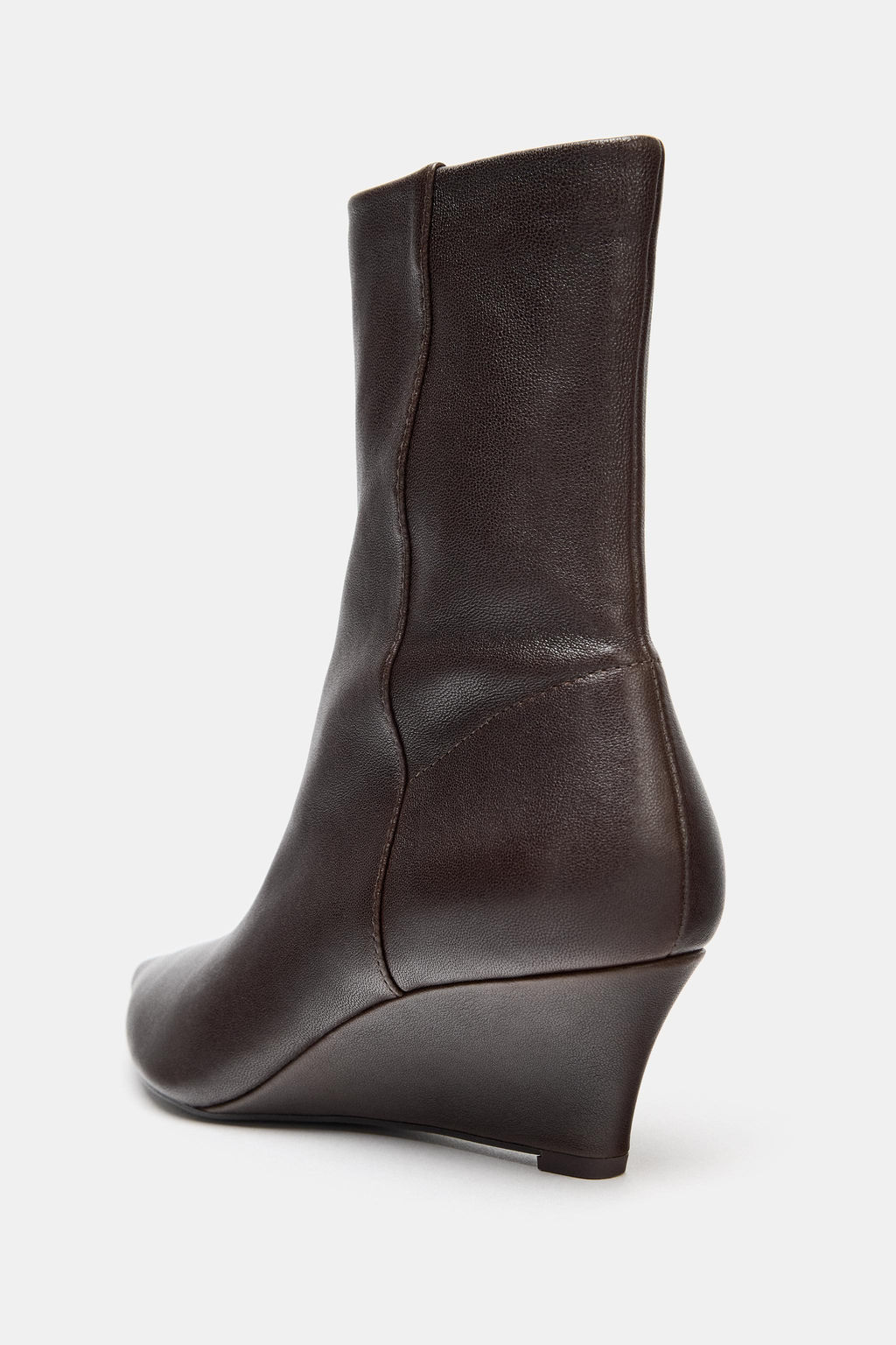 LEATHER WEDGE HEEL ANKLE BOOTS - Zara фото 5