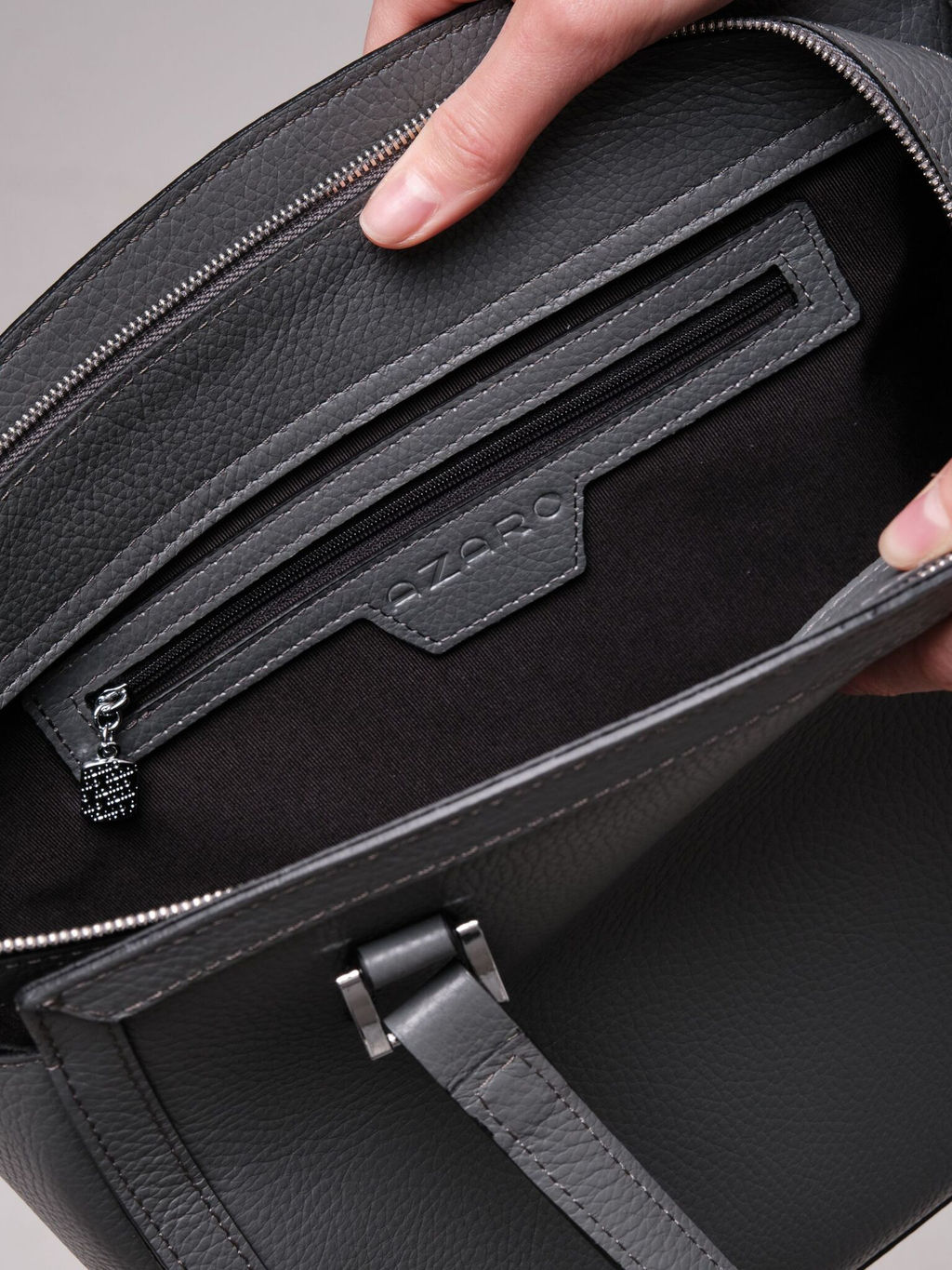 Сумка кожаная Azaro 30690 хром